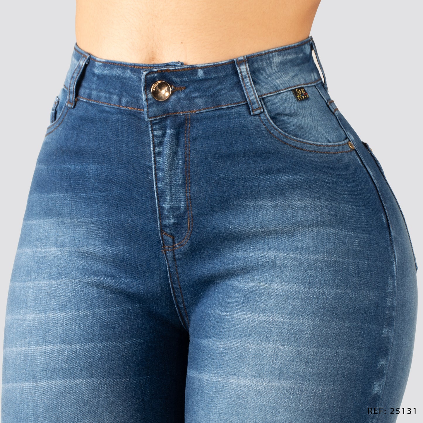 Jeans Wide Bota Recta Tiro Alto 25131