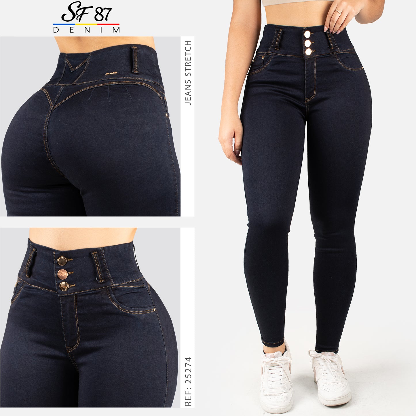 Jeans Skinny Tiro Alto 25274
