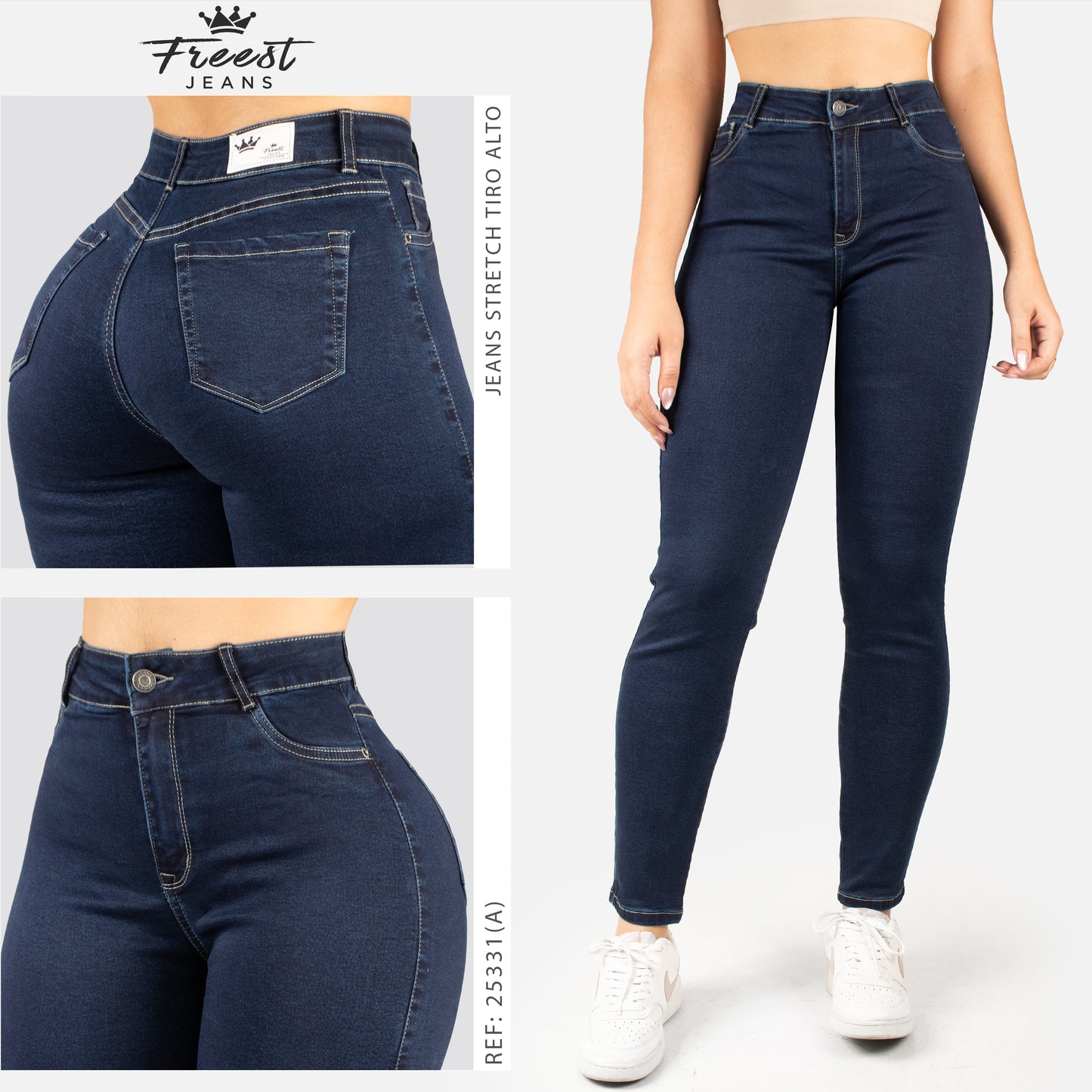 Jeans Skinny Tiro Alto 25331 (A) Tono Medio