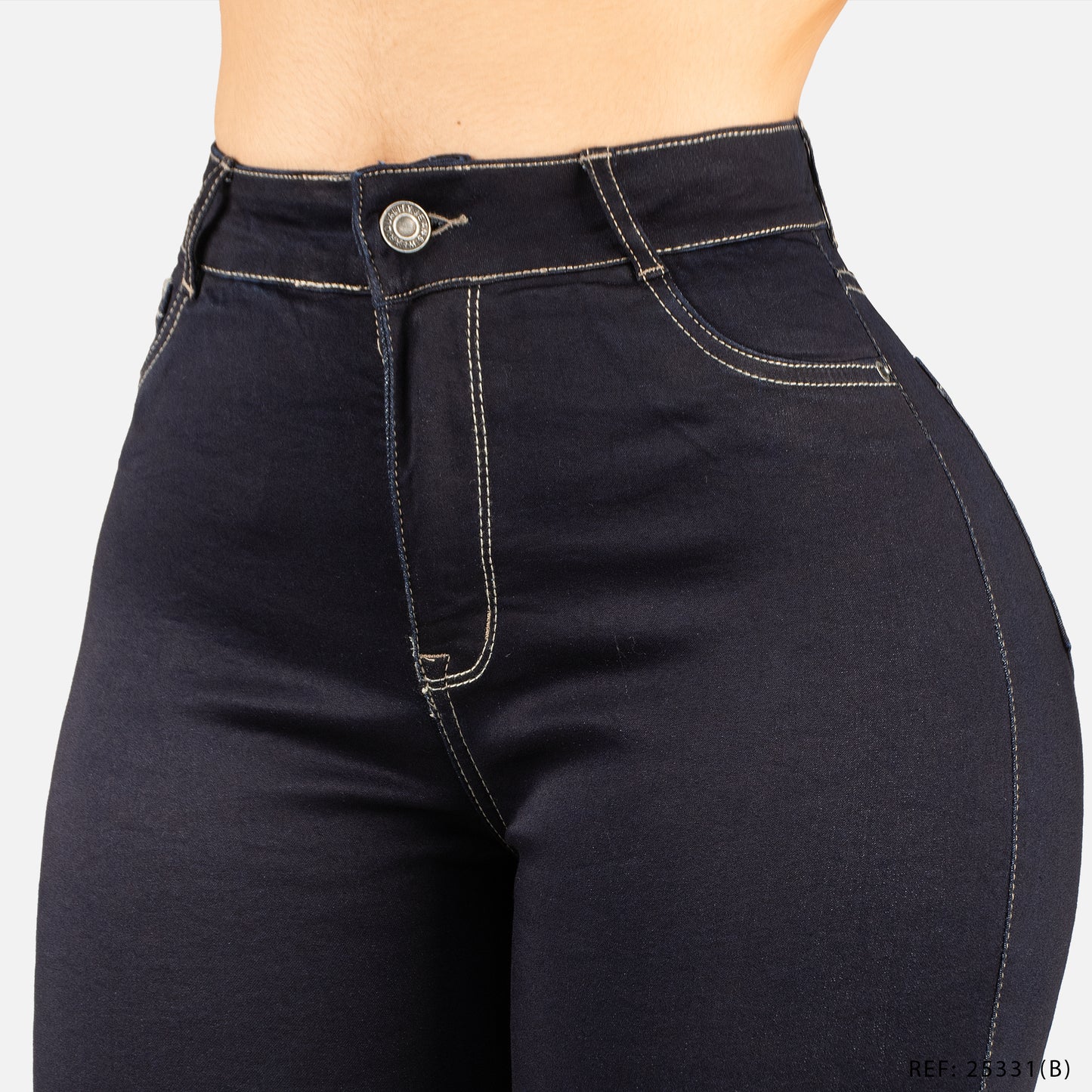 Jeans Skinny Tiro Alto 25331 (B) Tono oscuro