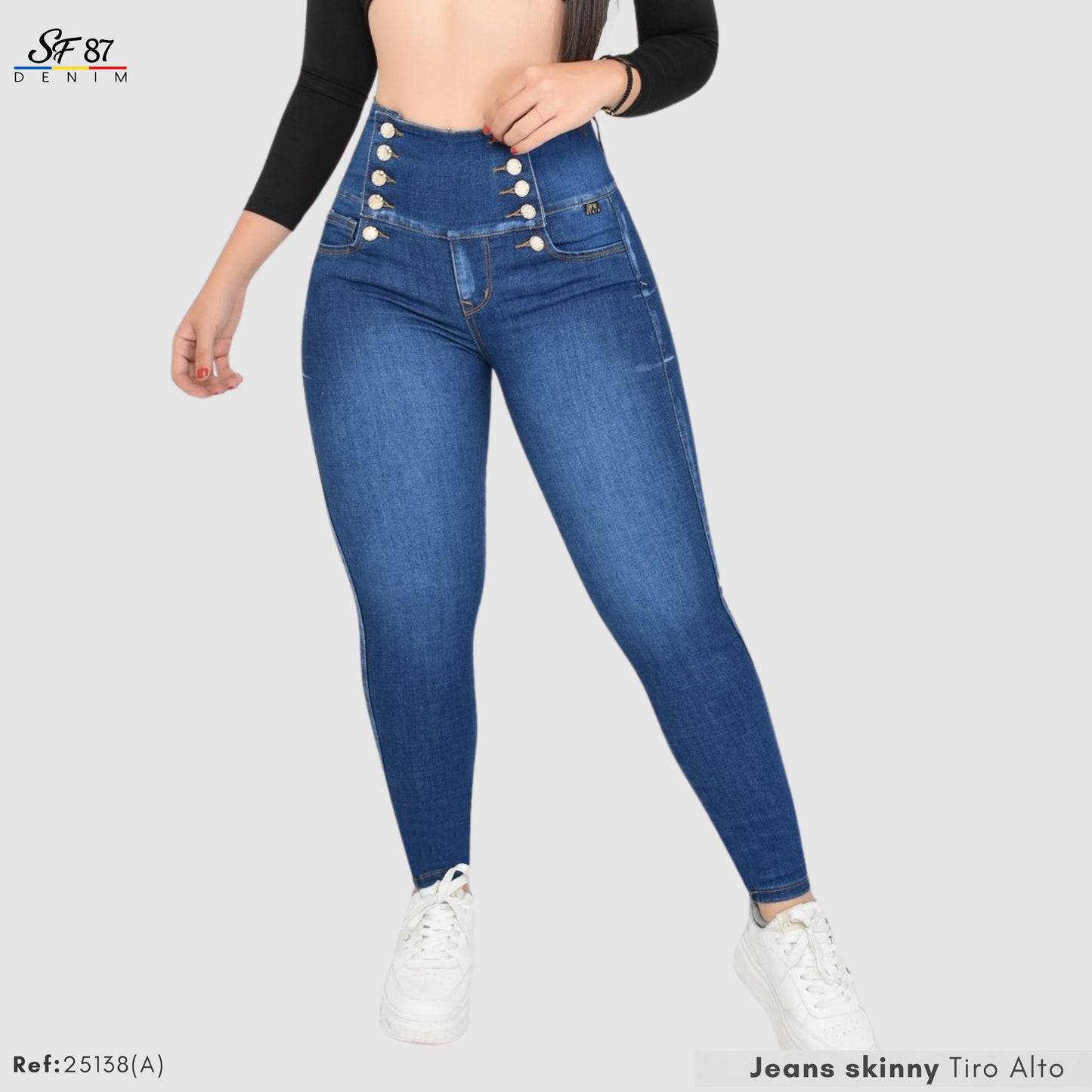 Jeans Skinny Tiro Alto 25138A