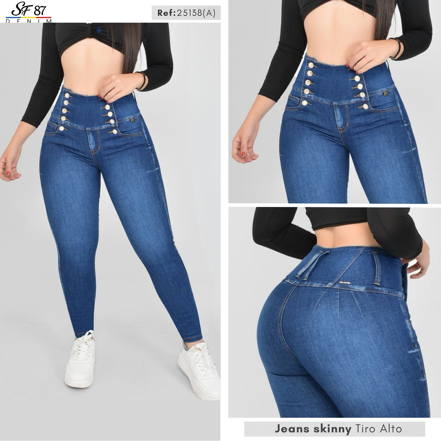 Jeans Skinny Tiro Alto 25138A
