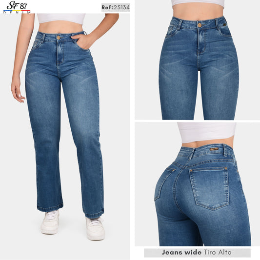 Jeans Wide  Tiro Alto 25134