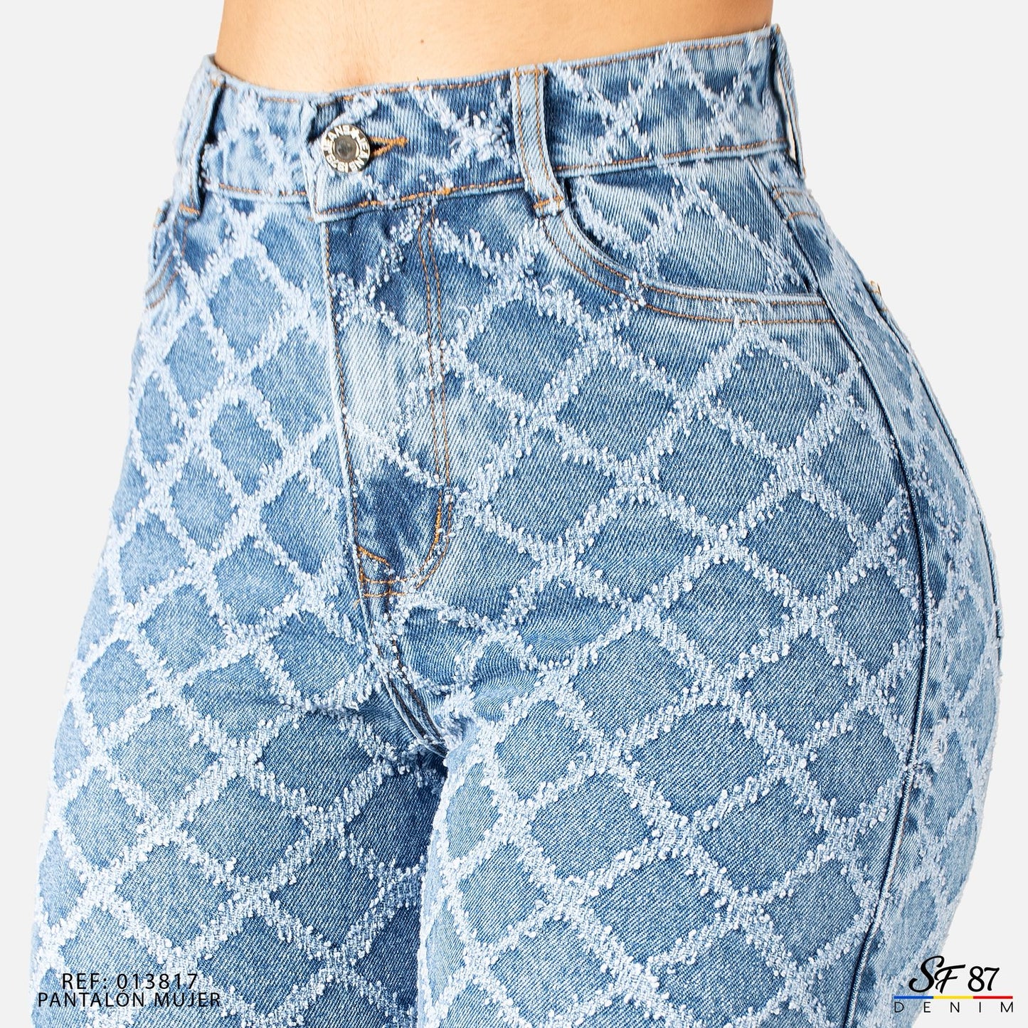 Jeans De Mujer Tiro Alto Pedreria