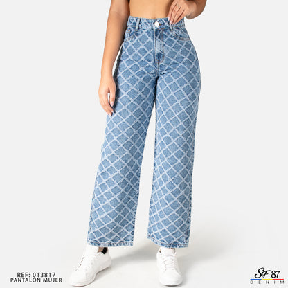 Jeans De Mujer Tiro Alto Pedreria