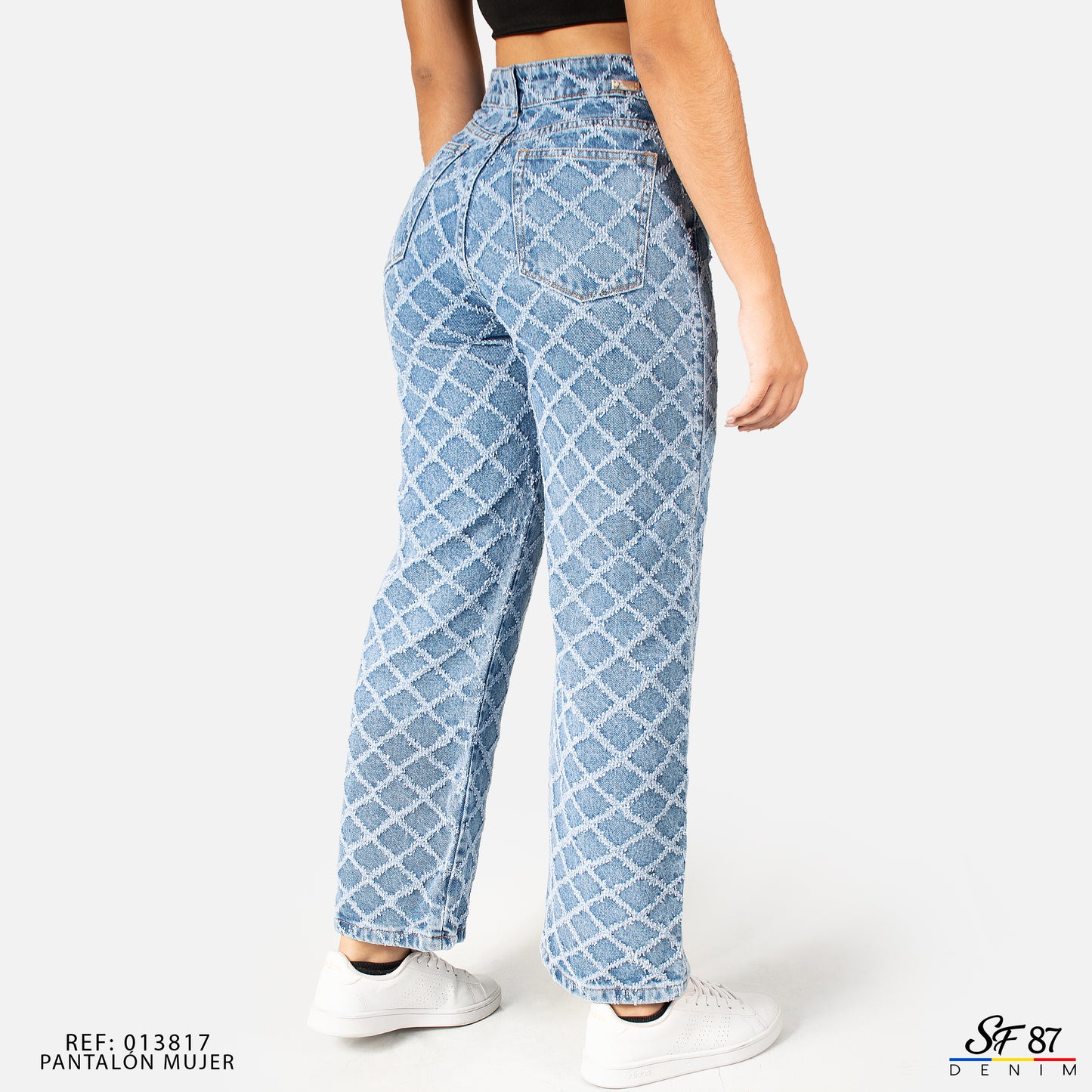Jeans De Mujer Tiro Alto Pedreria