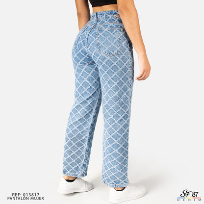 Jeans De Mujer Tiro Alto Pedreria