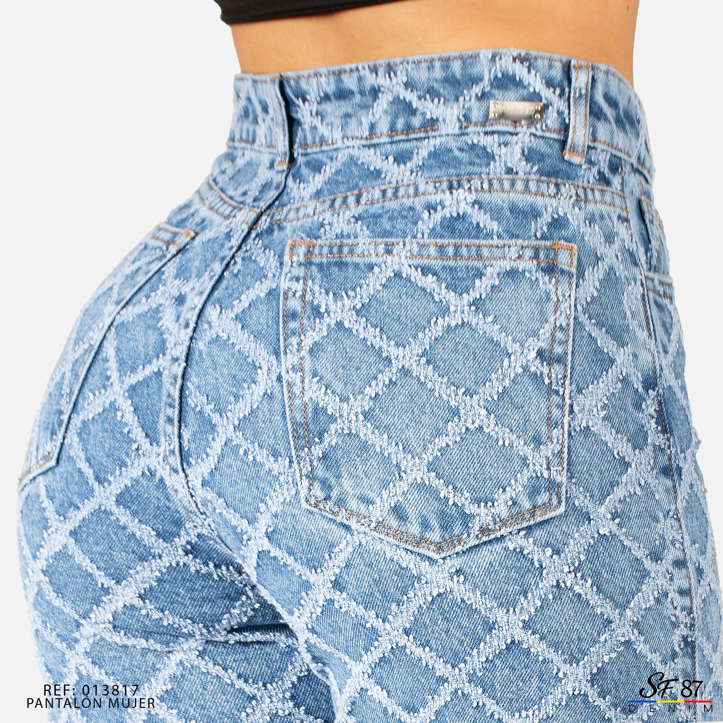 Jeans De Mujer Tiro Alto Pedreria