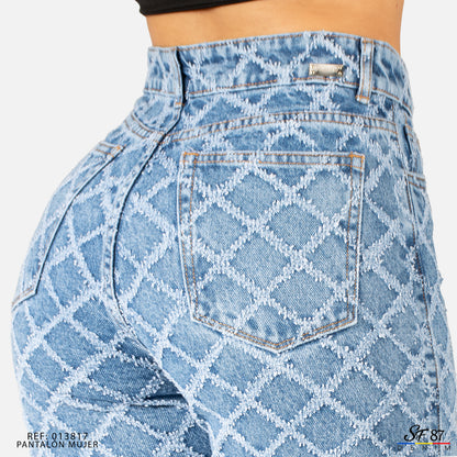 Jeans De Mujer Tiro Alto Pedreria