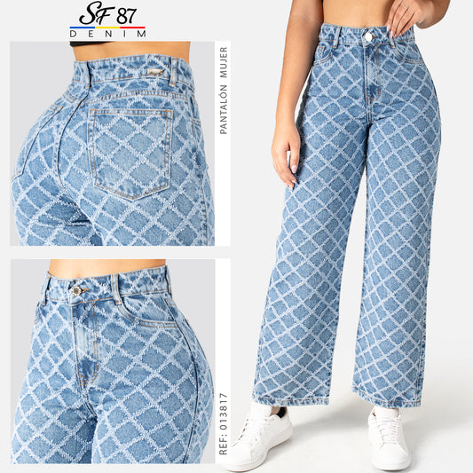 Jeans De Mujer Tiro Alto Pedreria
