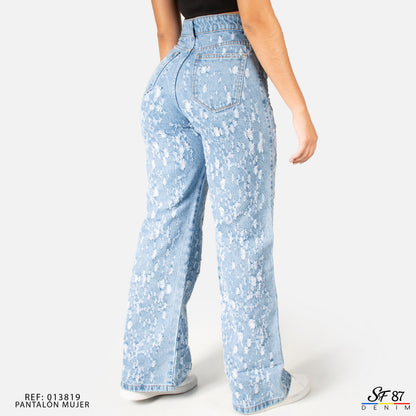 Jeans De Mujer Tiro Alto Pedreria