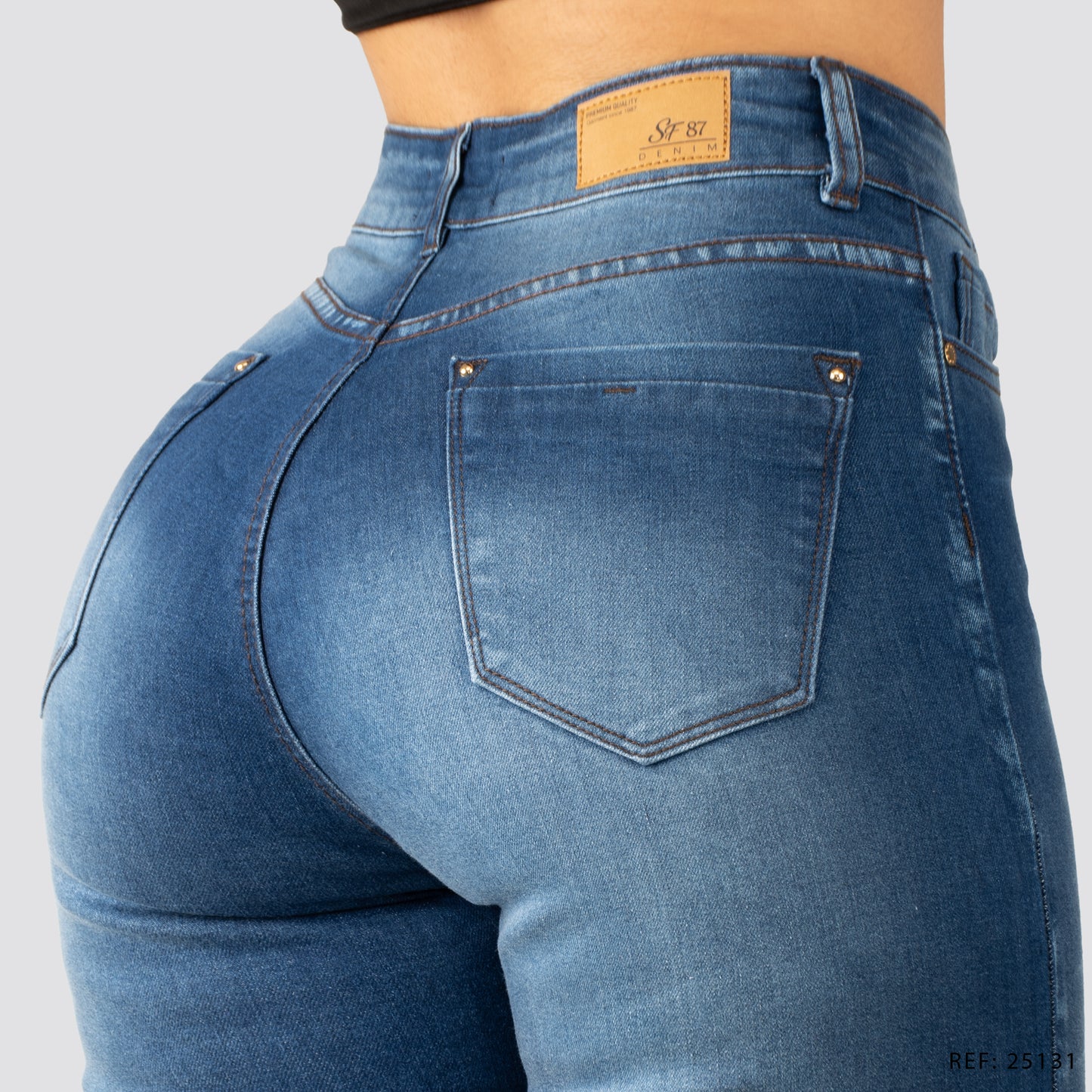 Jeans Wide Bota Recta Tiro Alto 25131