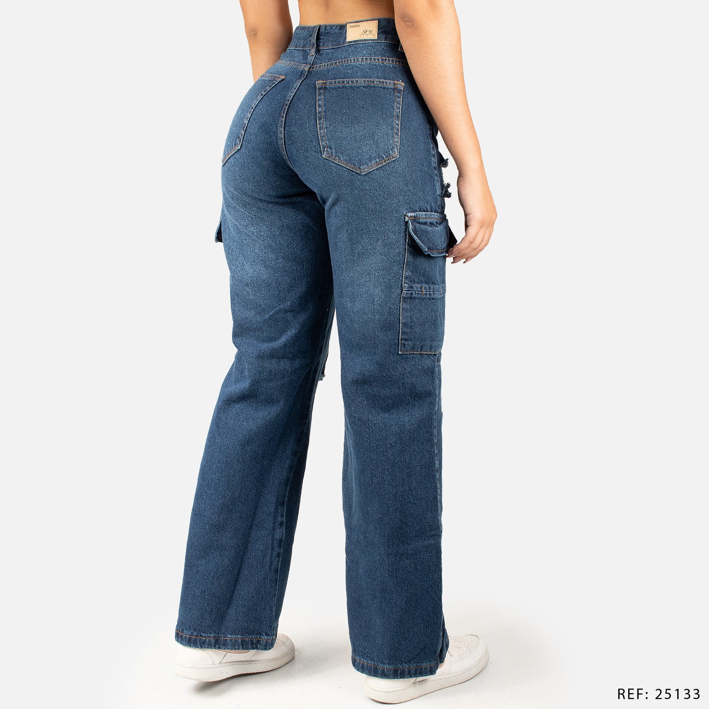 Jeans Wide Bota Recta Tiro Alto 25133