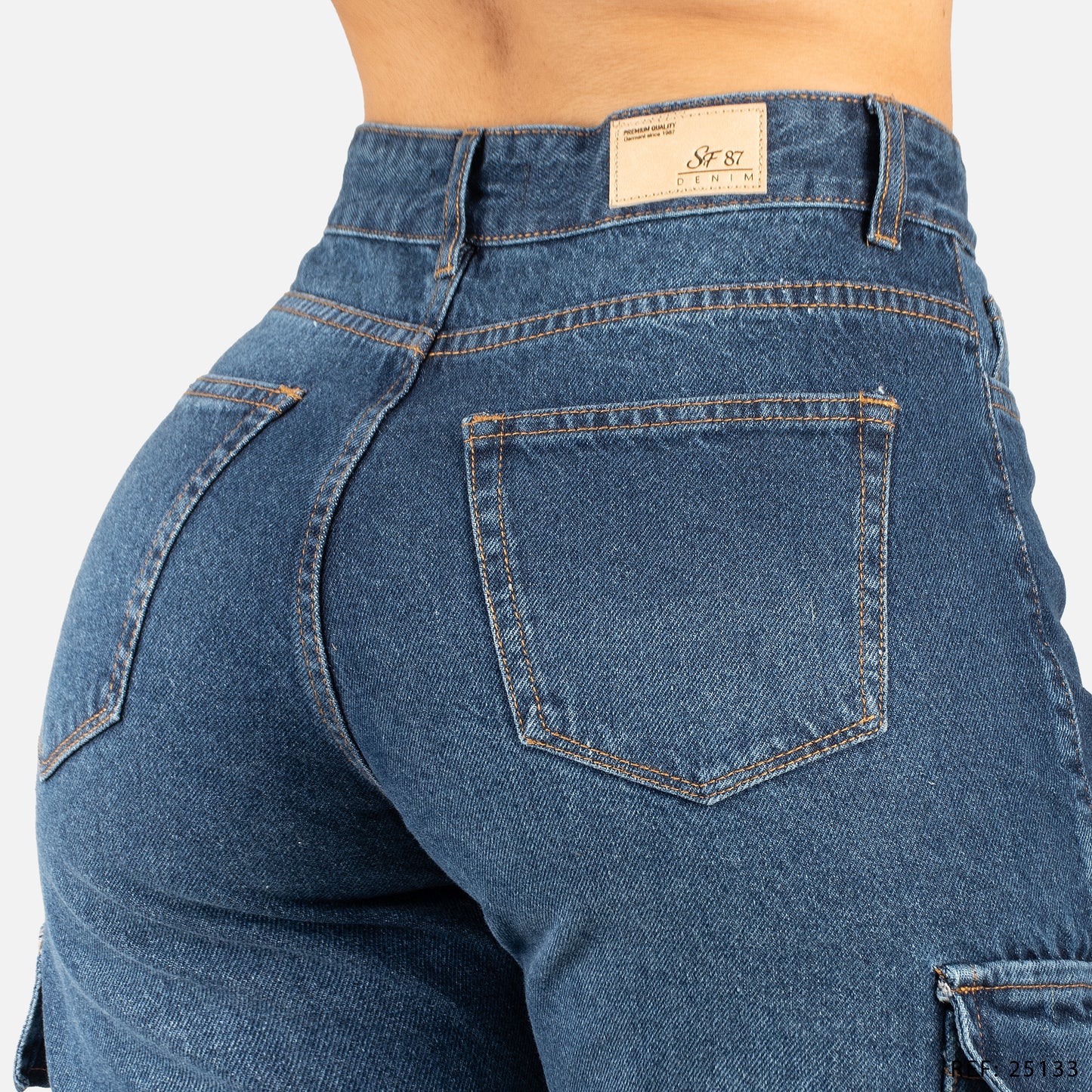 Jeans Wide Bota Recta Tiro Alto 25133