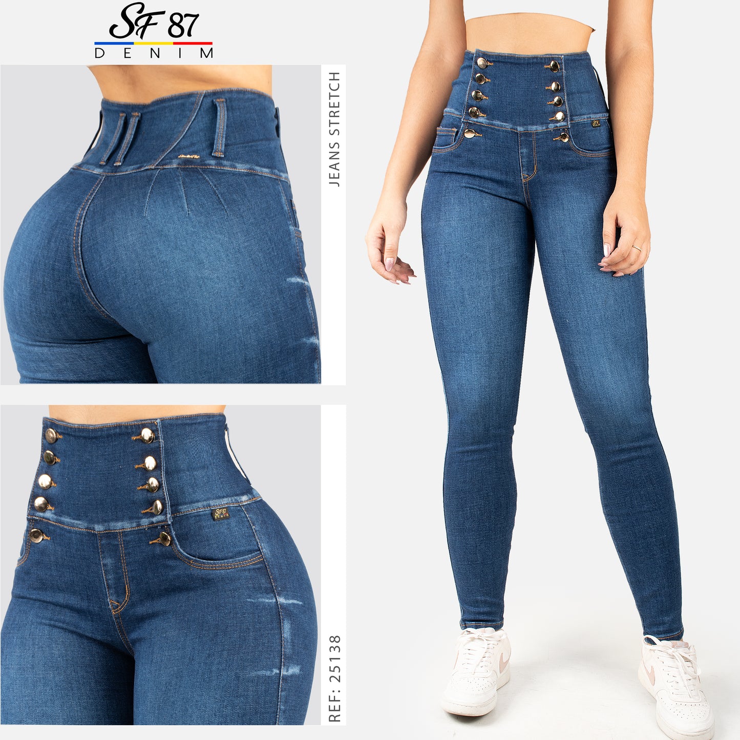 Jeans Skinny Tiro Alto 25138A
