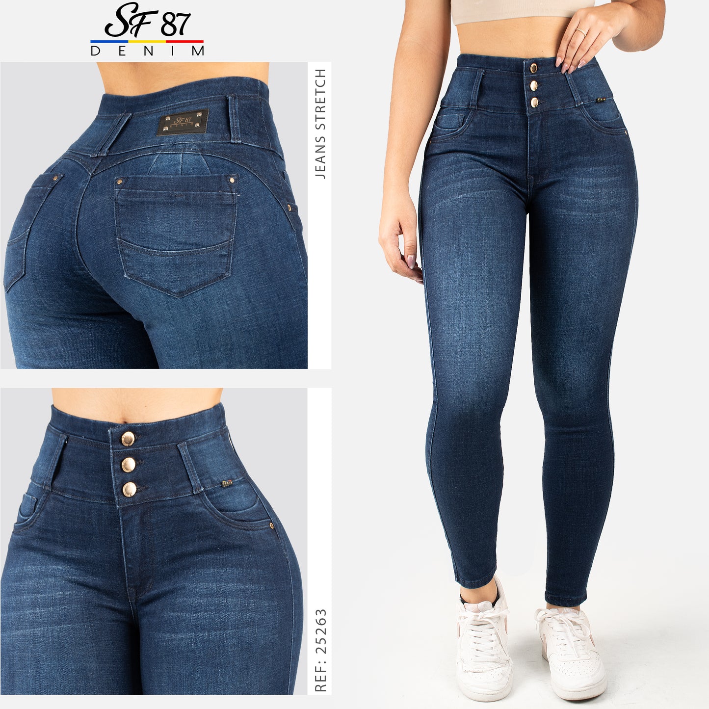 Jeans Skinny Tiro Alto 25263
