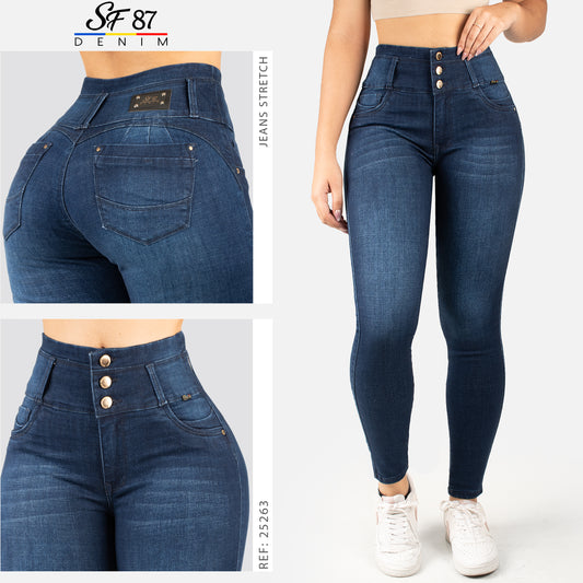 Jeans Skinny Tiro Alto 25263