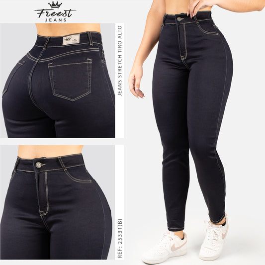Jeans Skinny Tiro Alto 25331 (B) Tono oscuro