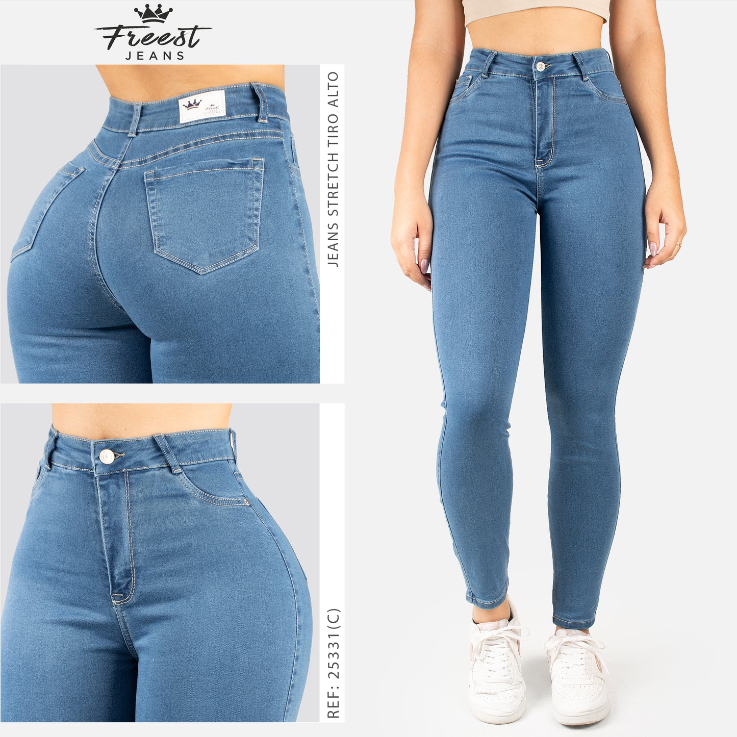 Jeans Skinny Tiro Alto 25331 (C) Tono Claro