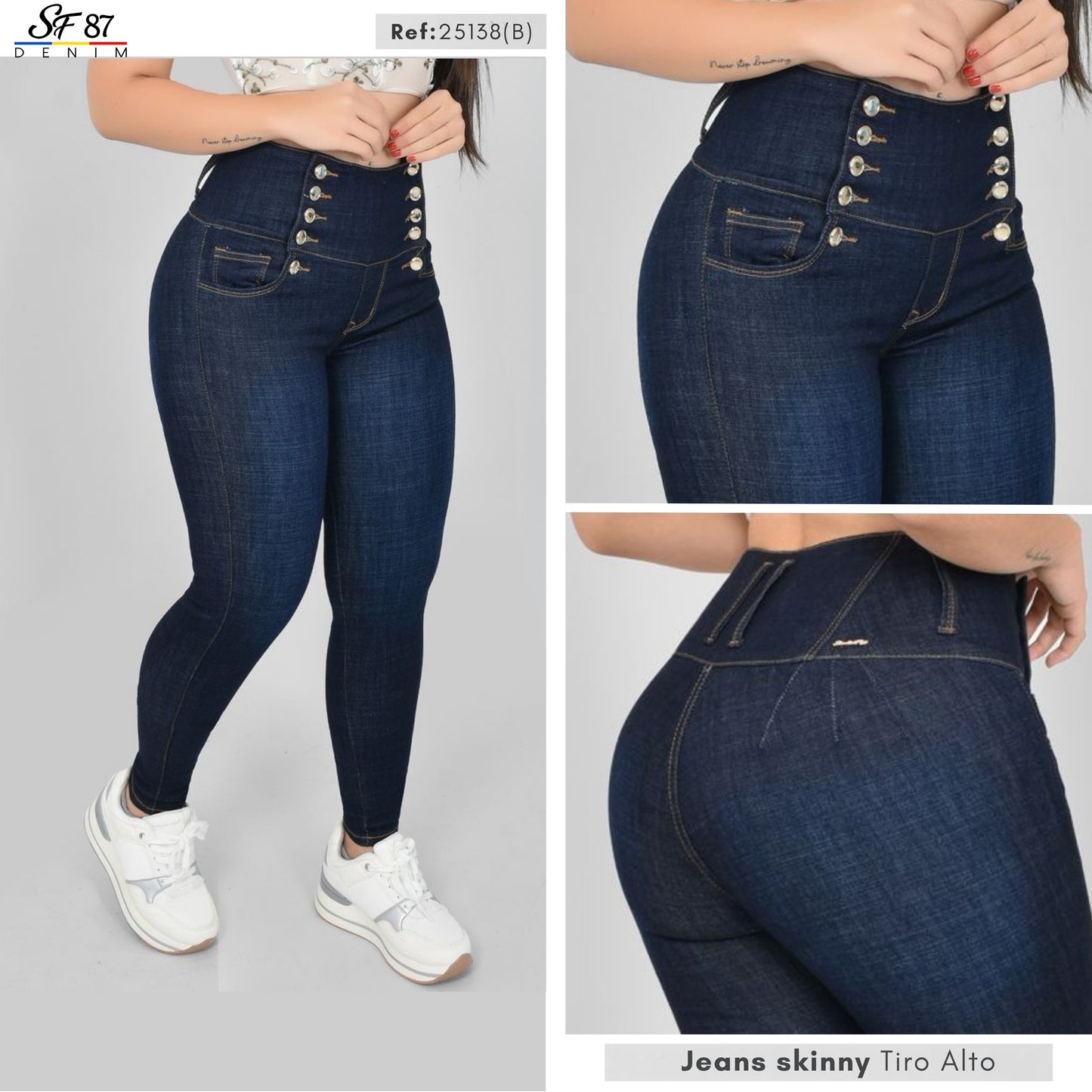 Jeans Skinny Tiro Alto 25138B
