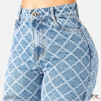 Jeans De Mujer Tiro Alto Pedreria